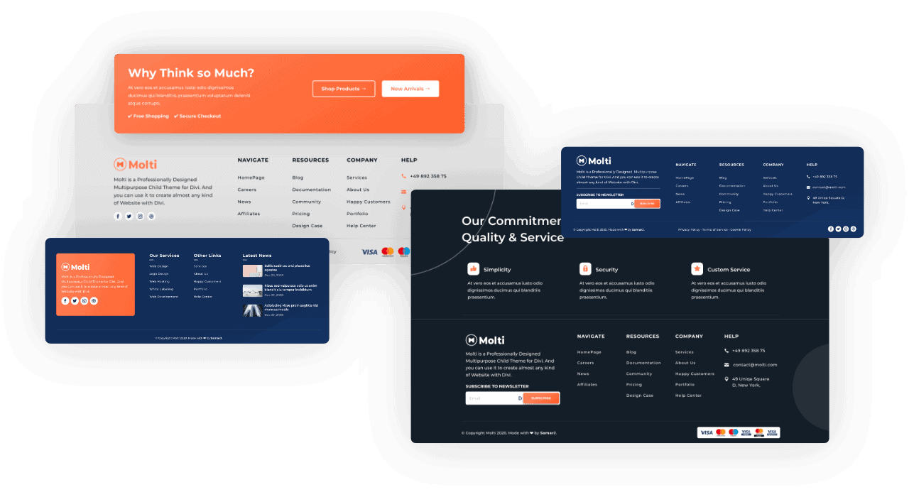 Molti - Ecommerce Footers